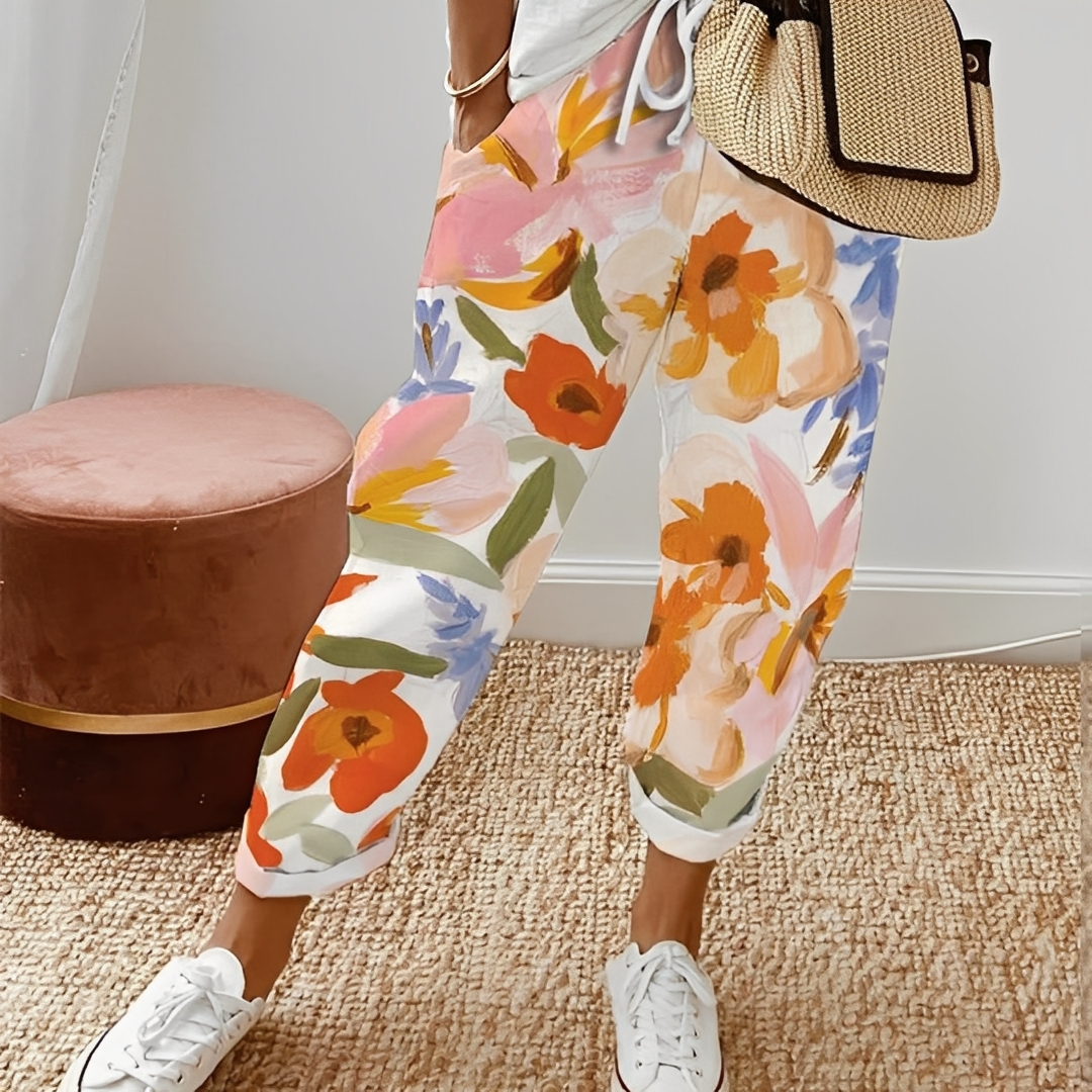 Jacinthe - Spodnie wygodne z sznurkiem dla kobiet