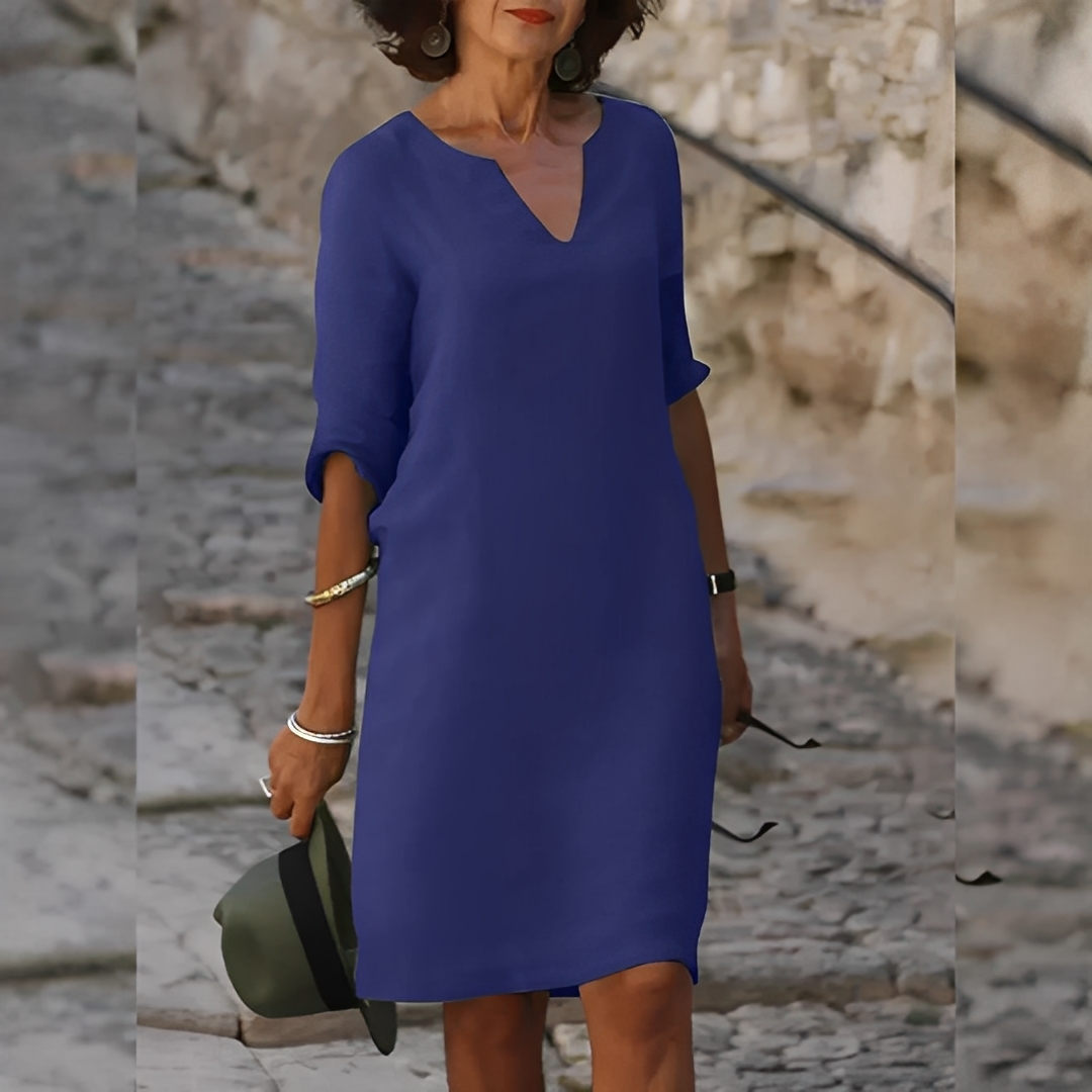 Guilaine - Sukienka elegancka z dekoltem V dla kobiet