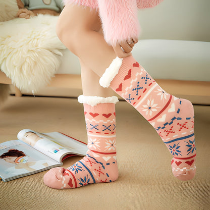 Clarice - Stylowe średniej długości świąteczne skarpetki dla dam