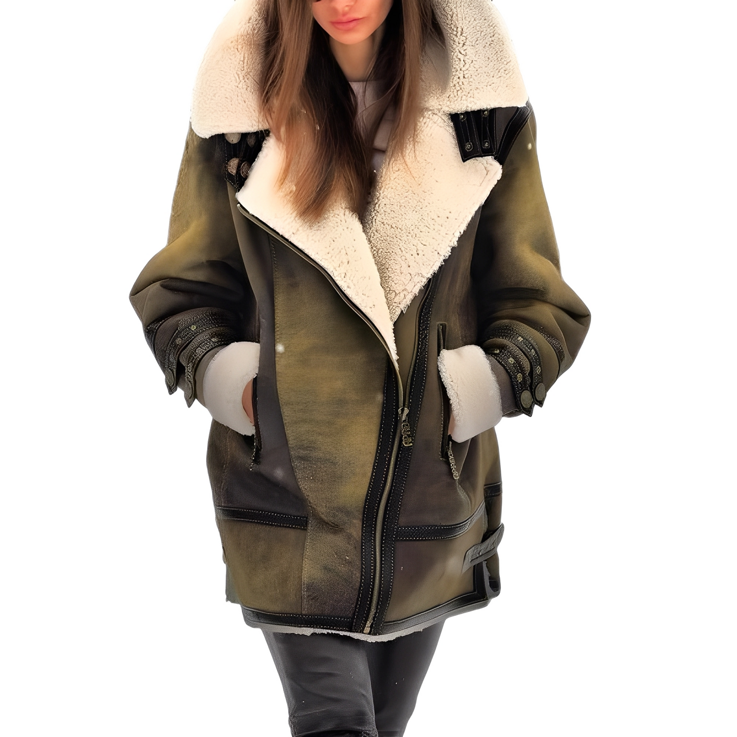 Leilani - Stylowa kurtka skórzana z ciepłym podszewką dla kobiet