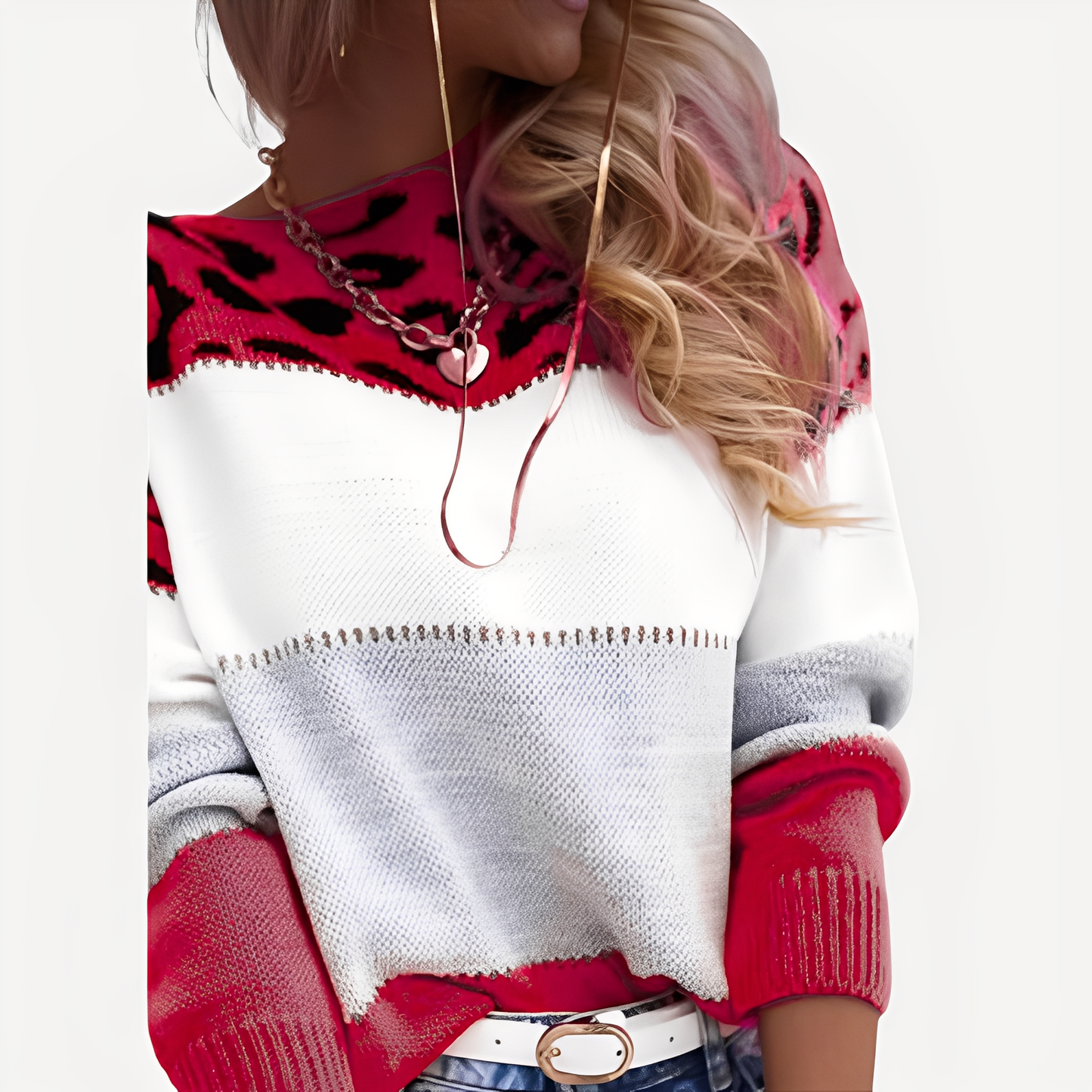 Anne - Stylowy sweter z nadrukiem dla kobiet