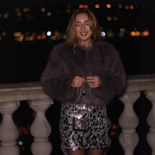 Rachelle - krótki płaszcz z futra dla kobiet