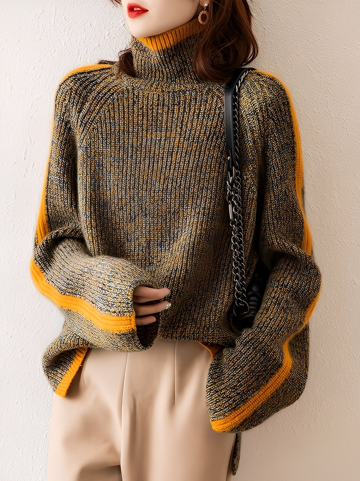 Suzanna - Nowoczesny, luźno dziany sweter dla kobiet