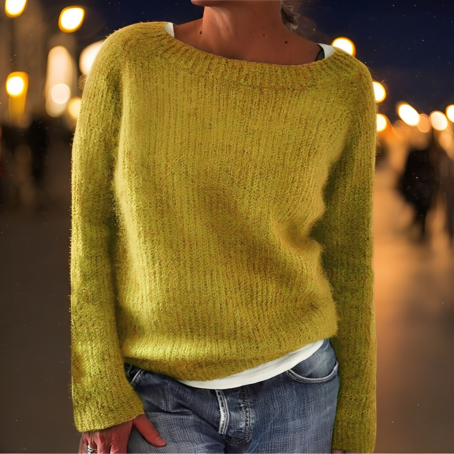 Abeeha - Sweter oversize w kolorze jodły dla kobiet