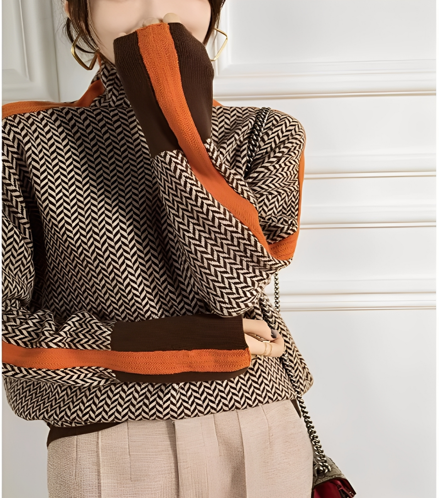 Anita - Elegancki sweter damski z golfem z kaszmiru