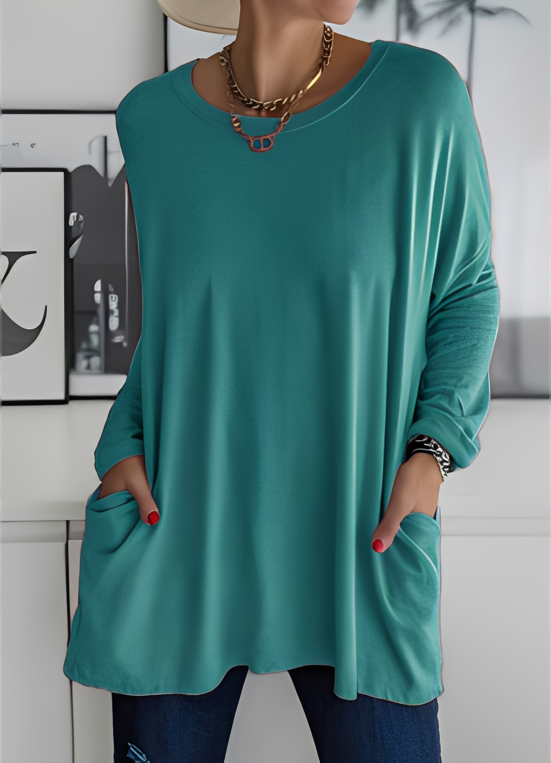 Shanene - Prosty, luźny sweter dla kobiet