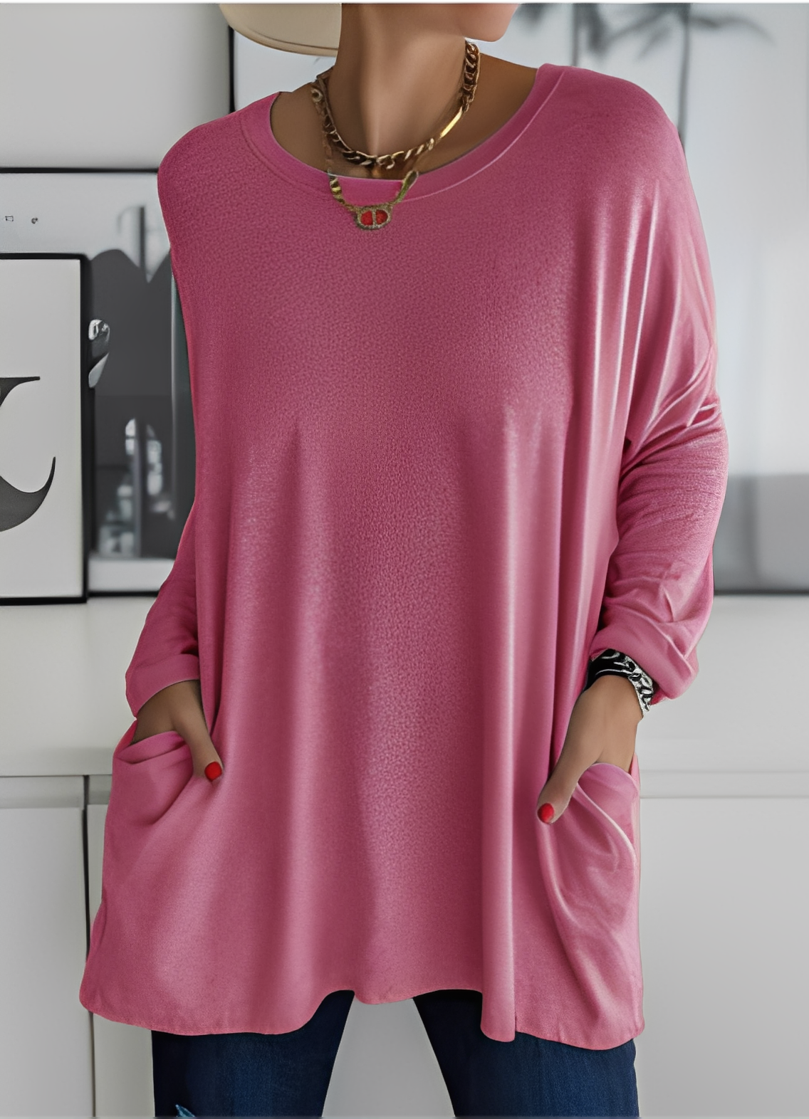 Shanene - Prosty, luźny sweter dla kobiet