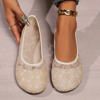 Jessamine - Zapatillas de Ballet Vintage con Malla Transpirable