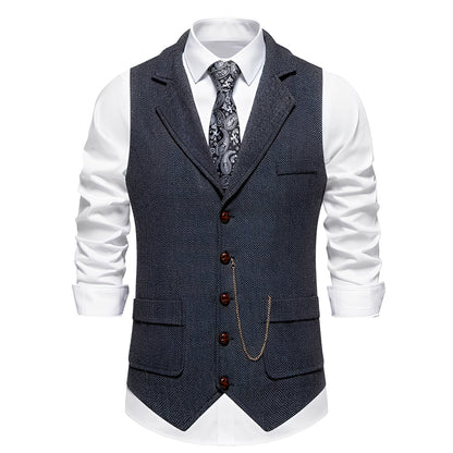 Luther - Klasyczna kamizelka z wzorem w jodełkę dla mężczyzn