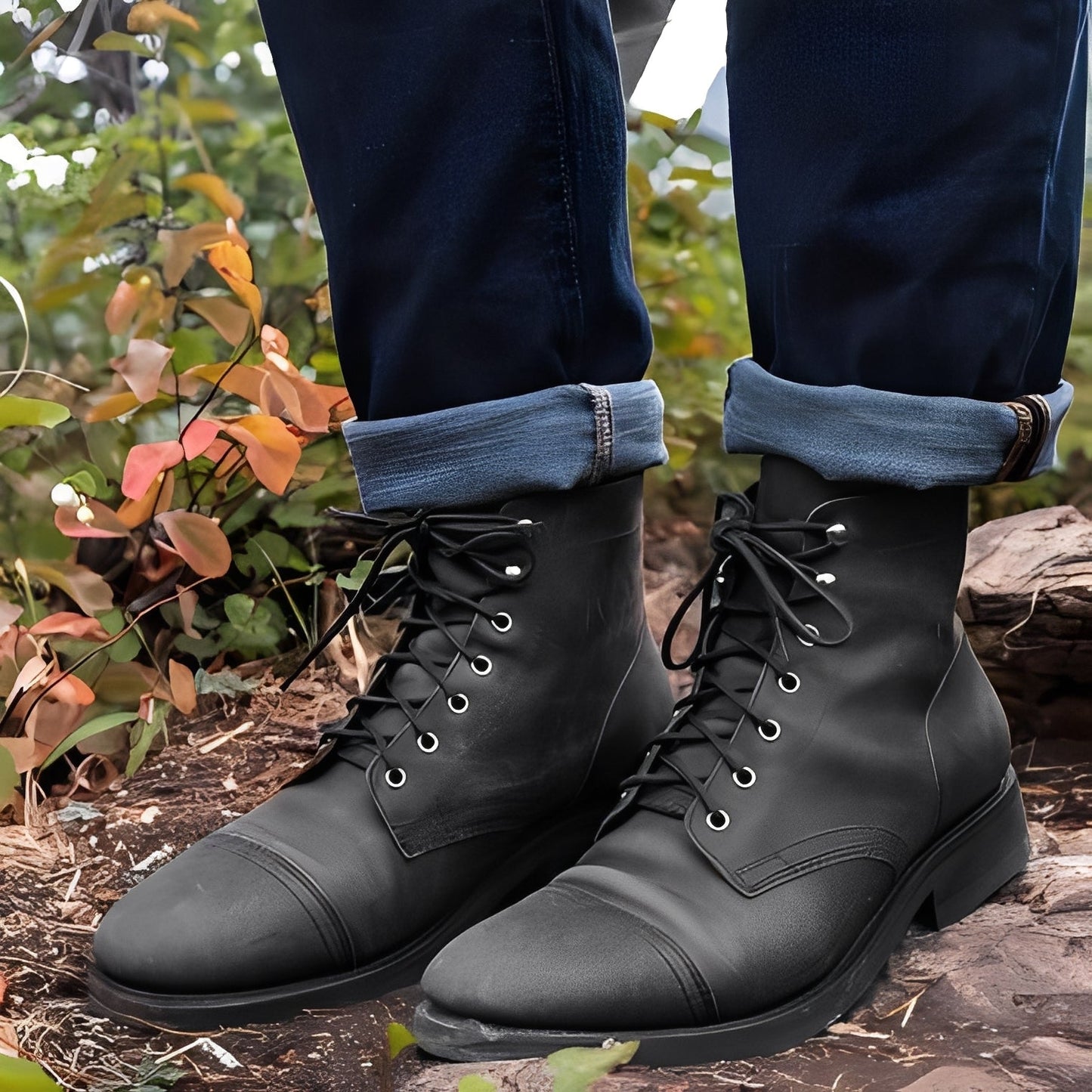 Kevin - Retro-skórzane buty dla mężczyzn