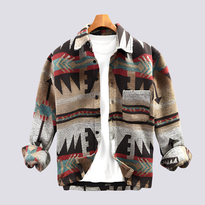 Gerrard - Vintage-Drukowana Kurtka Koszulowa dla Mężczyzn