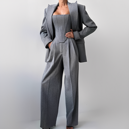 Annadine - Zestaw 3-częściowy elegancki i swobodny dla kobiet