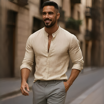 Findoco - Koszula komfortowa z długimi rękawami dla mężczyzn