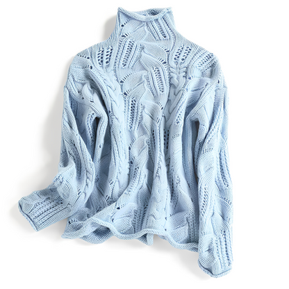 Lillie - Stylowy kaszmirowy sweterek z wysokim kołnierzem dla kobiet