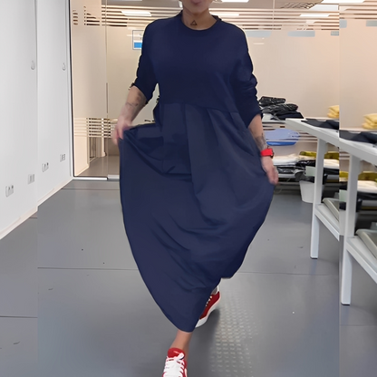 Gisèle - Sukienka codzienna z okrągłym dekoltem dla kobiet