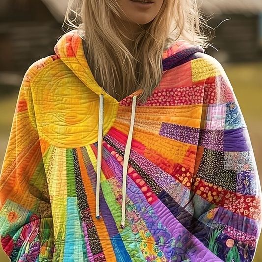 Anjannete - Kolorowa bluza z kapturem dla kobiet
