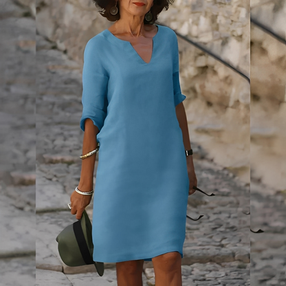 Guilaine - Sukienka elegancka z dekoltem V dla kobiet