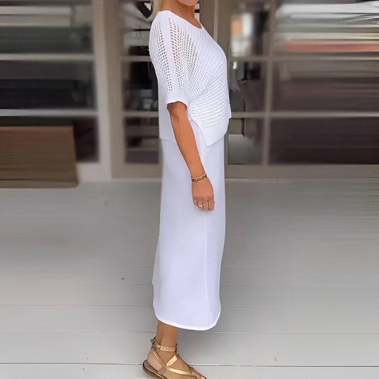 Almera - Zestaw kurtka i spódnica dzianinowa dla kobiet