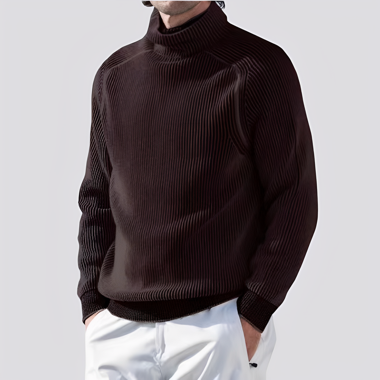 Zack - Ciepły sweter z dzianiny z prążkowanym wzorem dla mężczyzn