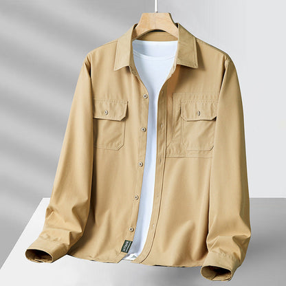 Philip - Swobodne koszula z długim rękawem z kieszeniami dla mężczyzn