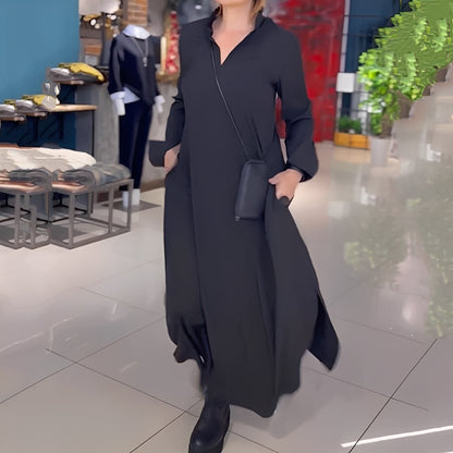 Hélène - Sukienka luźna z bocznym rozcięciem dla kobiet