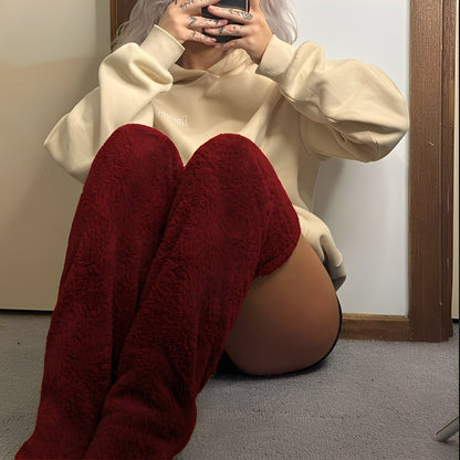 Camellia - Ciepłe, ponadkolanowe skarpety zimowe dla kobiet