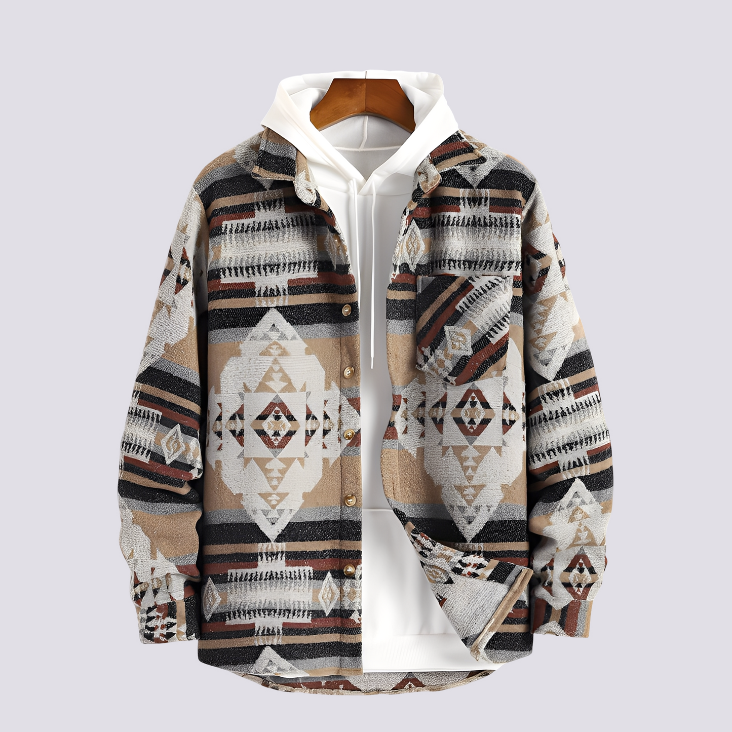 Gerrard - Vintage-Drukowana Kurtka Koszulowa dla Mężczyzn