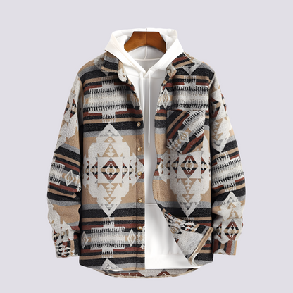 Gerrard - Vintage-Drukowana Kurtka Koszulowa dla Mężczyzn