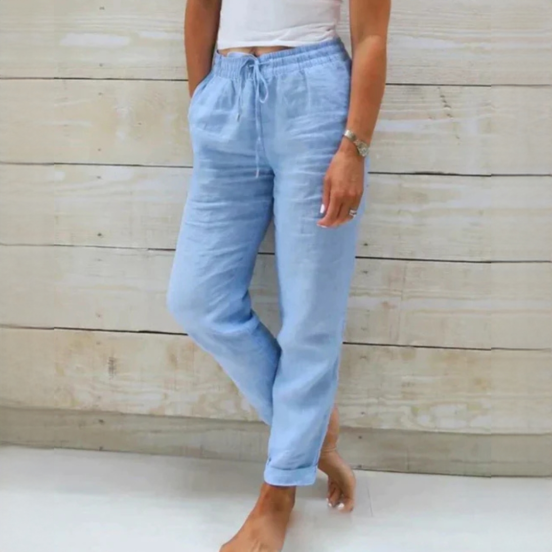 Dyan - Eleganckie spodnie z sznurkiem dla kobiet