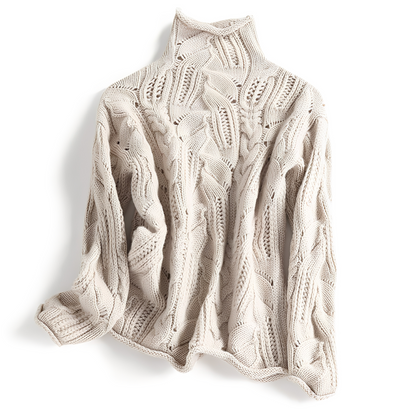 Lillie - Stylowy kaszmirowy sweterek z wysokim kołnierzem dla kobiet