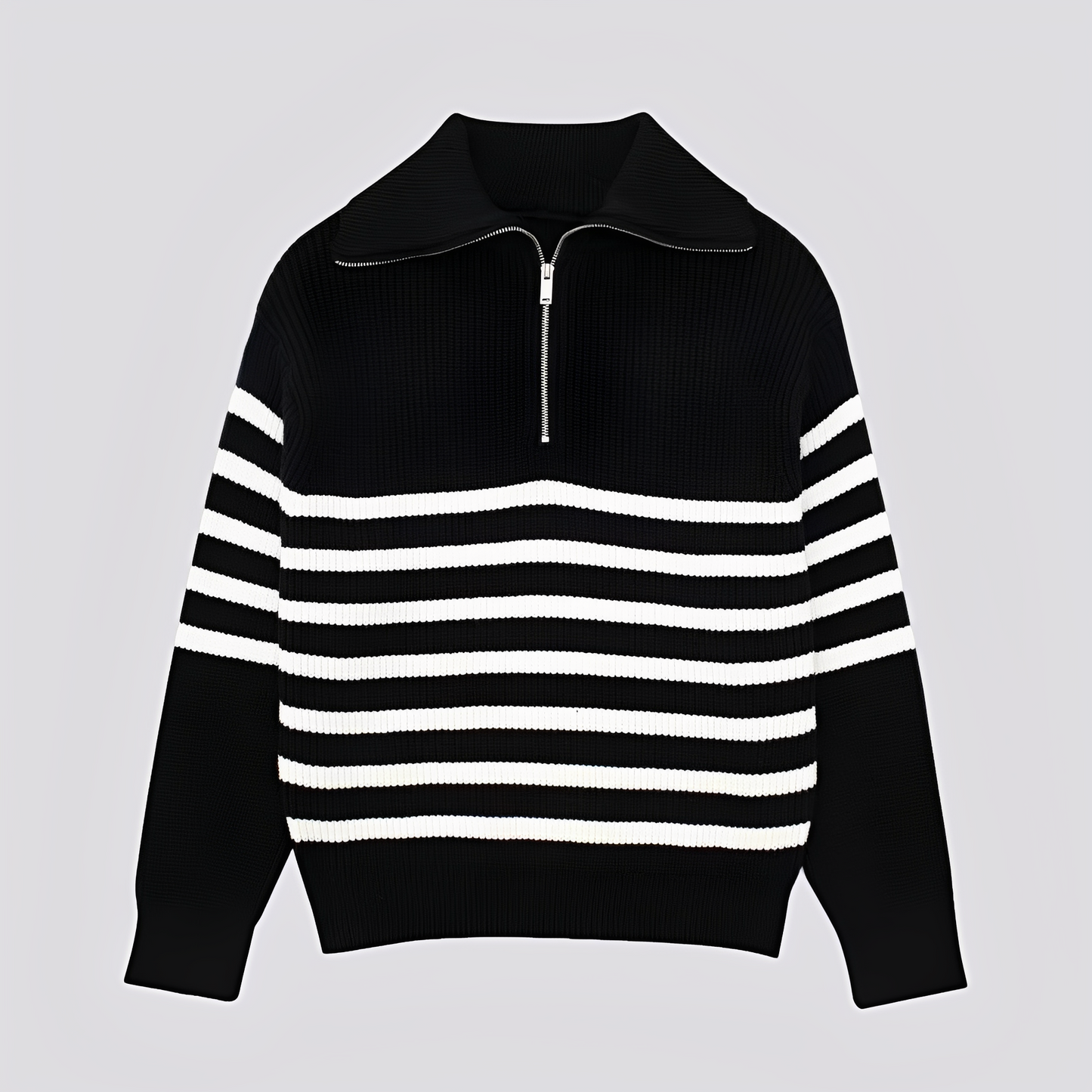 Christine - Stylowy pasiasty sweter z zamkiem dla kobiet