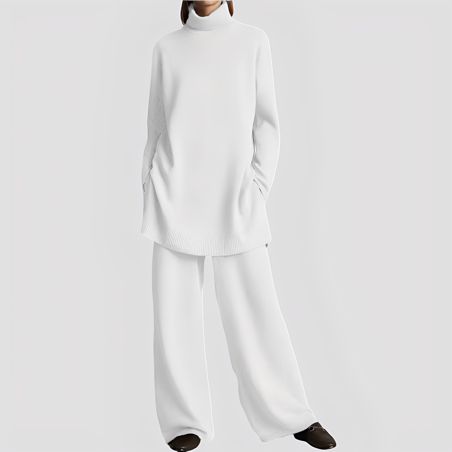 Jessica - Stylowy zestaw wypoczynkowy z wysokim kołnierzem dla kobiet