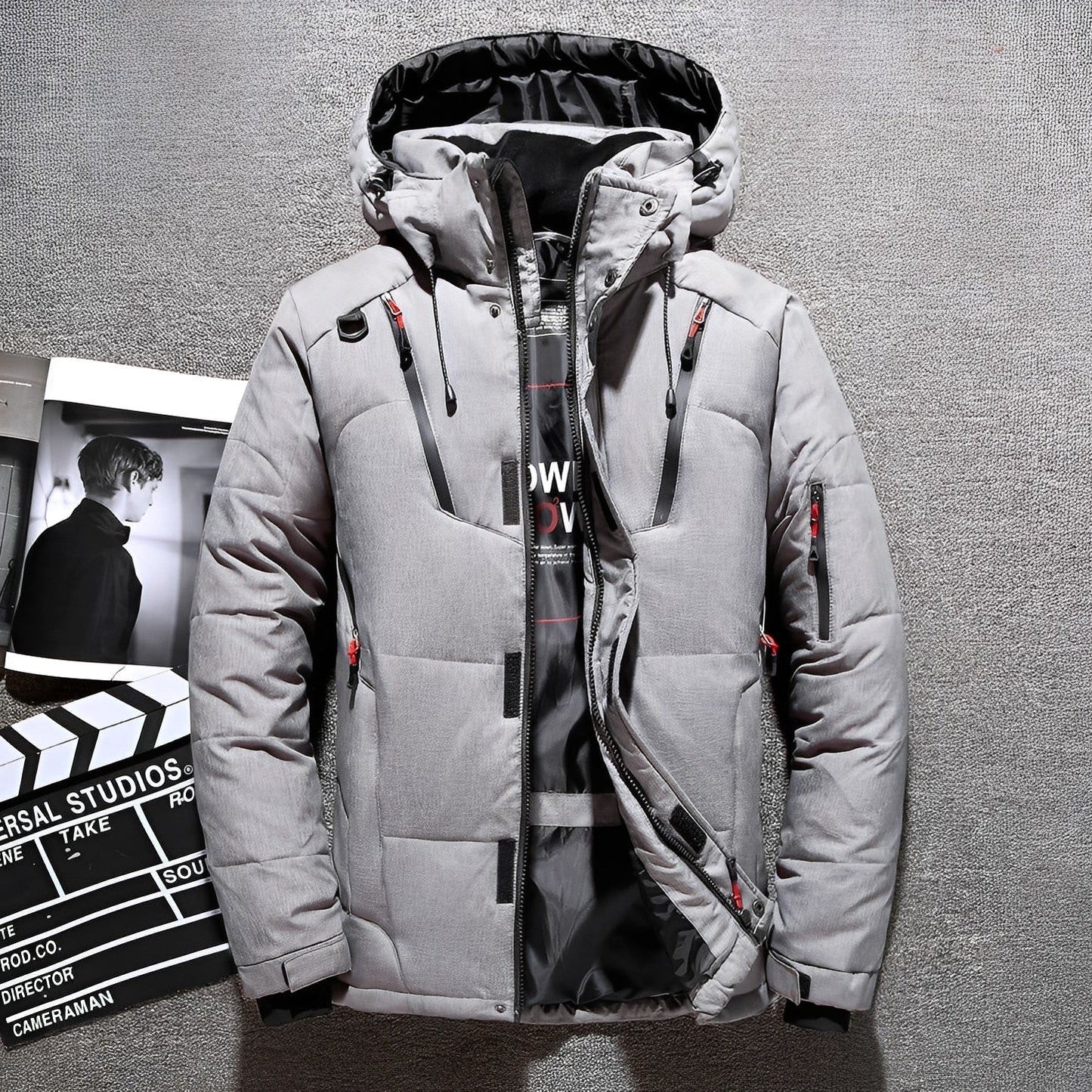Damian - Nowoczesna kurtka z kapturem z wieloma kieszeniami dla mężczyzn