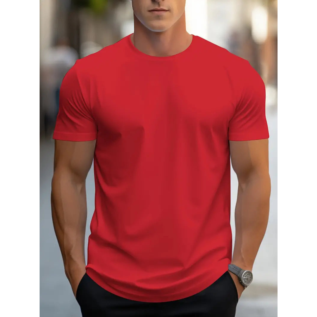 Brian - Klasyczny męski T-shirt z krótkim rękawem