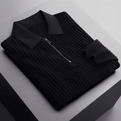Darius - Elegancki pasiasty polo sweter dla mężczyzn