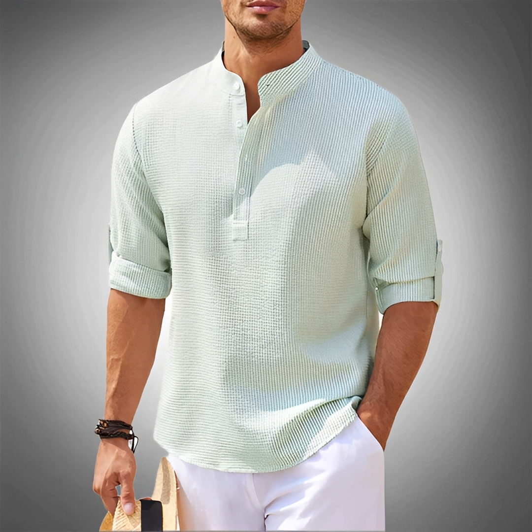 Adriennes - Koszula z kołnierzykiem z guzikami wygodna dla mężczyzn