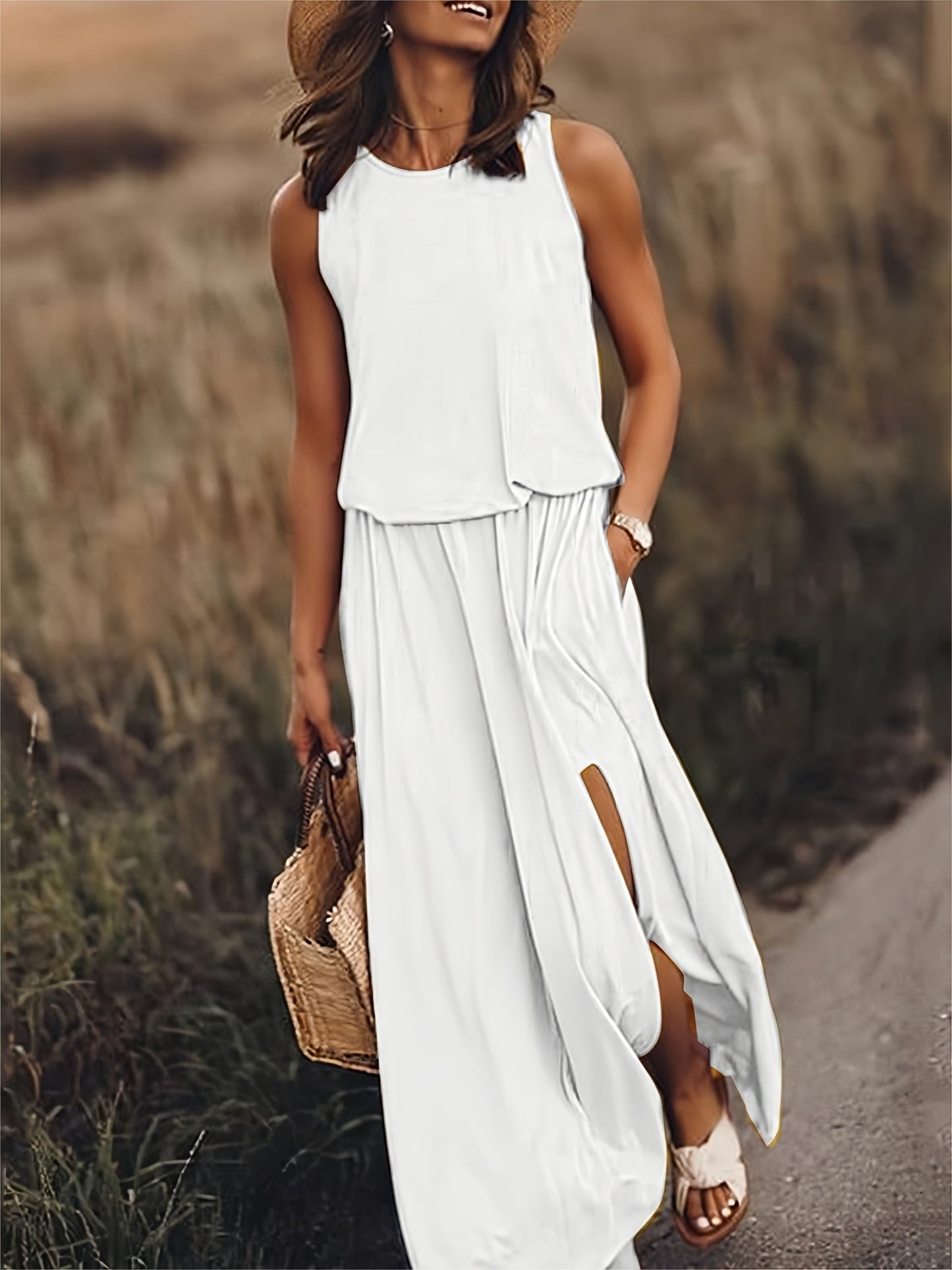 Edna - Boho modalna sukienka maxi w eleganckim stylu