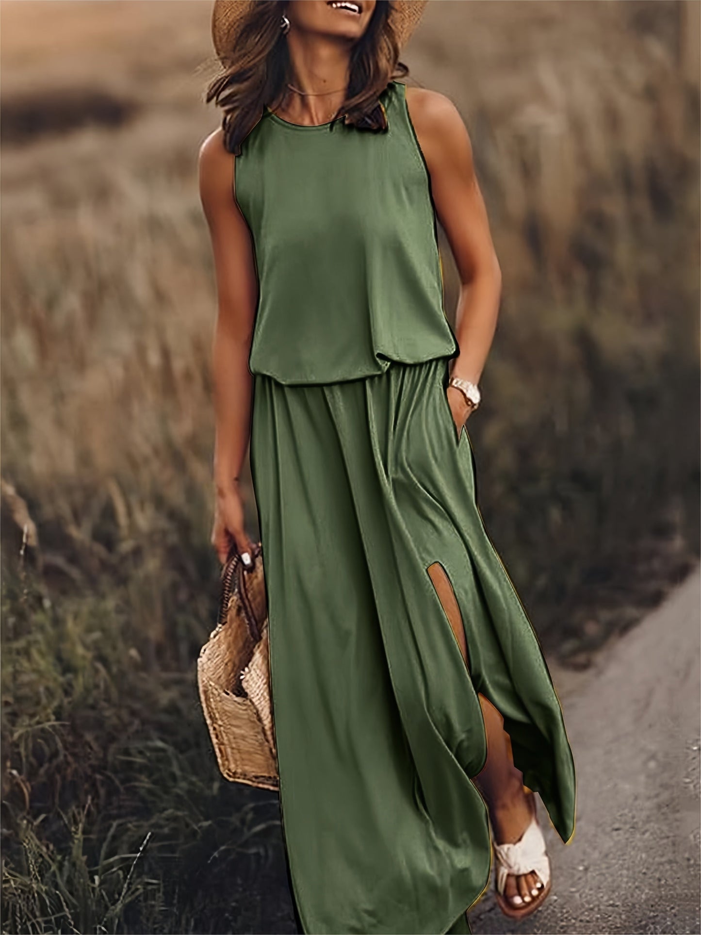 Edna - Boho modalna sukienka maxi w eleganckim stylu