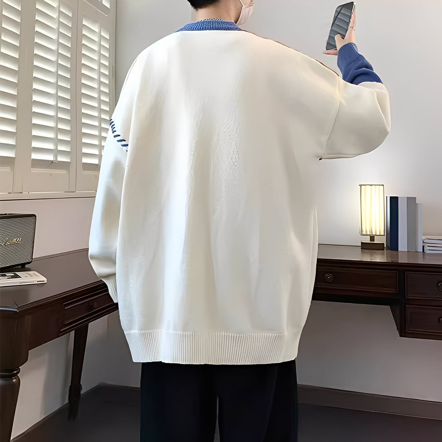 Curtis - Stylowy polarowy sweter z kolorowym blokiem dla mężczyzn