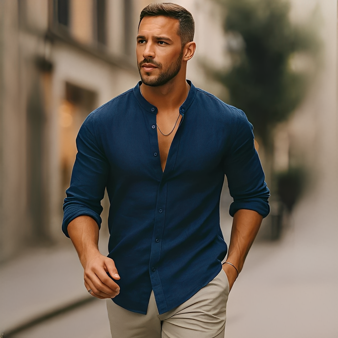 Findoco - Koszula komfortowa z długimi rękawami dla mężczyzn