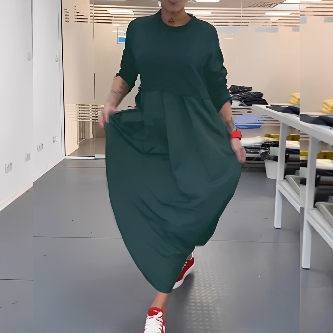 Gisèle - Sukienka codzienna z okrągłym dekoltem dla kobiet