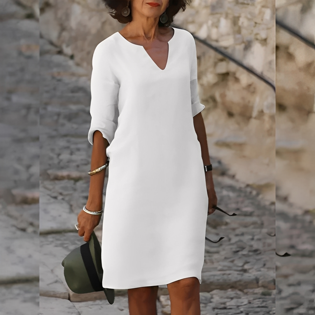 Guilaine - Sukienka elegancka z dekoltem V dla kobiet