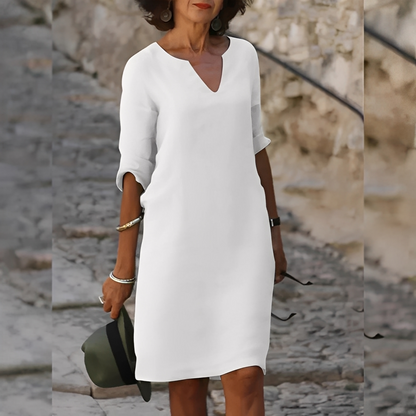 Guilaine - Sukienka elegancka z dekoltem V dla kobiet