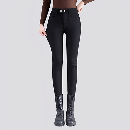 Caroline - Stylowe, grube spodnie termiczne dla kobiet