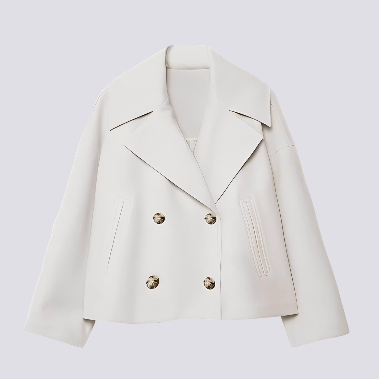 Bethney - Elegancka krótka kurtka wełniana z klasycznym kołnierzem dla kobiet