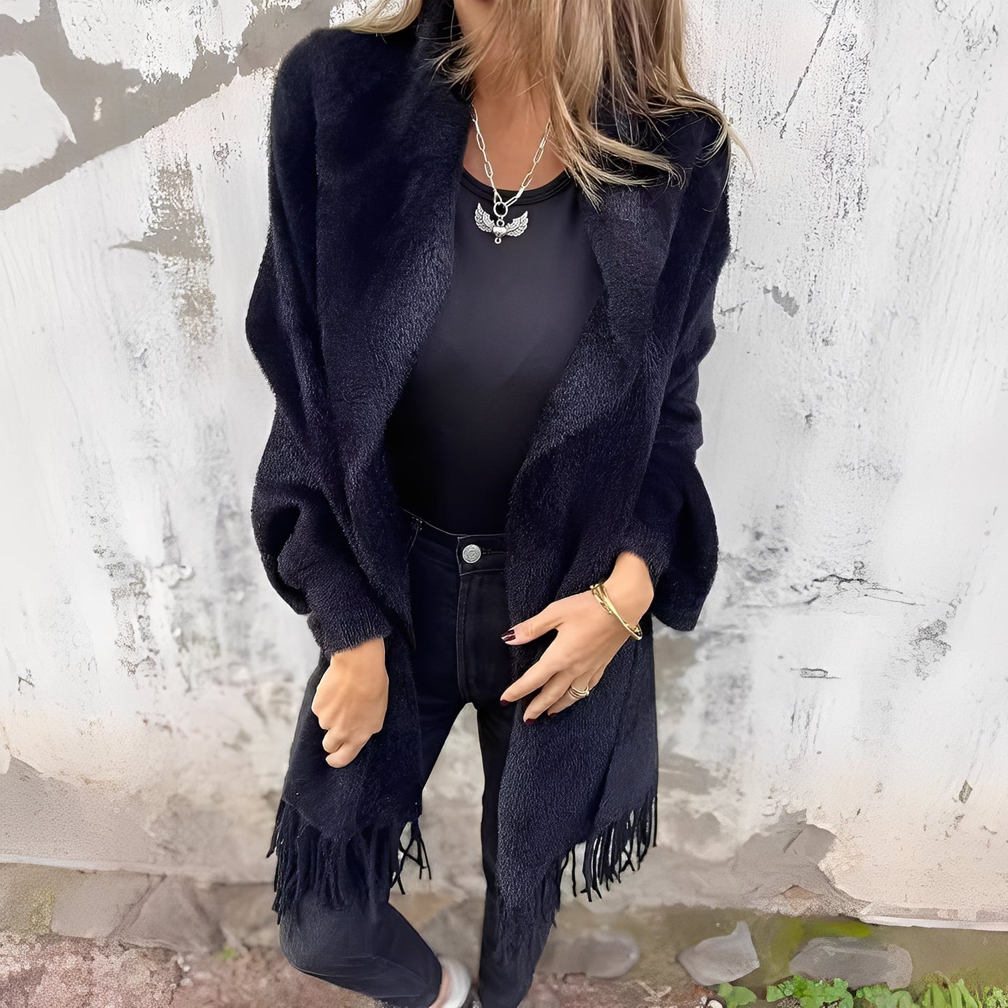 Bethney - Stylowa, luźno dziana kurtka dla kobiet