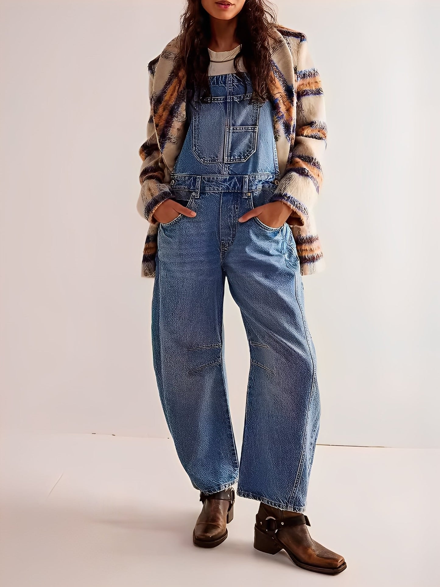 Clarisse - Dżinsowa sukienka ogrodniczka dla kobiet