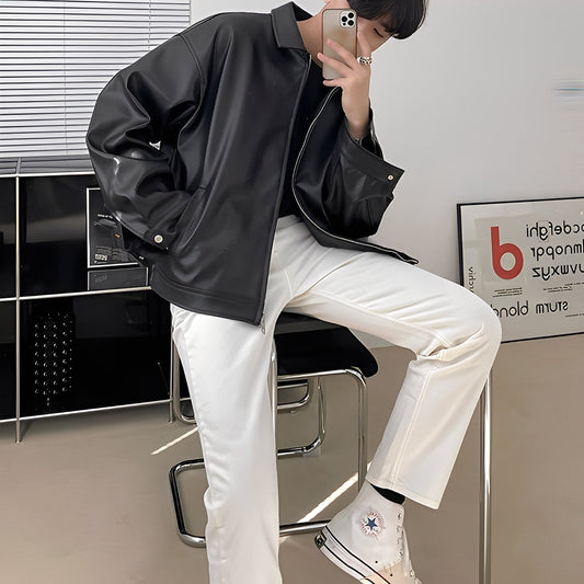 Russell - Stylowa oversize bomberka ze skóry dla mężczyzn