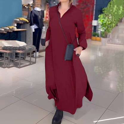 Hélène - Sukienka luźna z bocznym rozcięciem dla kobiet