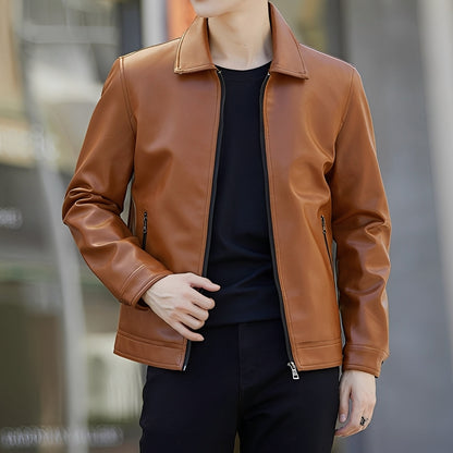 Ewan - Nowoczesna skórzana kurtka bomber dla mężczyzn